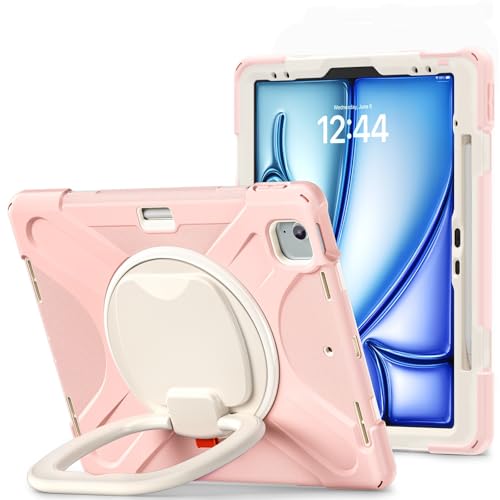 Tablet-Schutz Hülle kompatibel mit iPad Pro 12.9 6./5./4./3. Generation 2022/2021/2020/2018, stoßfeste, robuste Abdeckung mit 360° drehbarem Ständer, robuste Tablet-Hülle mit Hand-/Schultergurt Tablet Tablet-Schutz Hülle kompatibel mit iPad Pro 12.9 6./5./4./3. Generation 2022/2021/2020/2018, stoßfeste, robuste Abdeckung mit 360° drehbarem Ständer, robuste Tablet-Hülle mit Hand-/Schultergurt Tablet von ETGOKJM