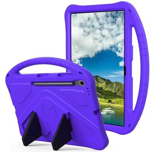 Tablet-Schutz Kompatibel mit Samsung Galaxy Tab S10 FE Plus Hülle 13,1 Zoll SM-X620/X626B, leichte EVA-Schutzhülle mit verstellbarem Riemen, stoßfestem Griff und Ständer for Kinder Tablet-Zubehör(Purp Tablet-Schutz Kompatibel mit Samsung Galaxy Tab S10 FE Plus Hülle 13,1 Zoll SM-X620/X626B, leichte EVA-Schutzhülle mit verstellbarem Riemen, stoßfestem Griff und Ständer for Kinder Tablet-Zubehör(Purp von ETGOKJM