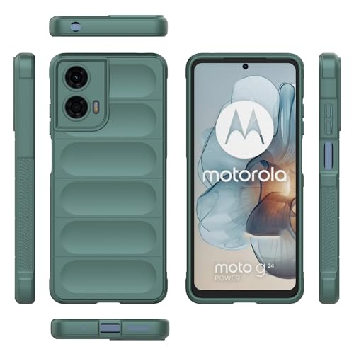 Telefon-Bildschirmschutz Kompatibel mit Motorola Moto G24 Power 4G, Handyhülle, Silikonhülle, schlanke Hülle, Rundumschutz, stoßfest, kratzfest, weiche Innenfaser-Beflockungshülle, kompatibel mit Moto von ETGOKJM