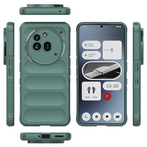 Telefon-Bildschirmschutz Kompatibel mit Nothing Phone 3A Pro Handyhülle, Silikonhülle, schlanke Hülle, Rundumschutz, stoßfest, kratzfest, weiche Innenfaser-Beflockungshülle, kompatibel mit Nothing Pho von ETGOKJM
