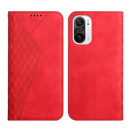 Telefon-Bildschirmschutz Kompatibel mit Xiaomi Redmi K40, Brieftaschen-Handy-Lederhülle, magnetische Saugnapf-Handyhülle, Kartensteckplatz, Halterung, Flip-Handyhülle, kompatibel mit Xiaomi Redmi K40 von ETGOKJM