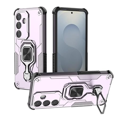 Telefonschutz Fallschutzhülle, kompatibel mit Samsung Galaxy S25 6,2 Zoll Hülle mit integriertem Ringständer, stoßfester, schlanker Schale mit weichen Kanten, rutschfester und sturzsicherer Schutzhüll von ETGOKJM