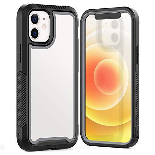 Telefonschutz Kompatibel Compatible with iPhone 12 Fall, Doppelschicht Anti-Drop-transparente Handy-Kasten 360 Ganzkörper-Abdeckung Hard PC + Weiche Silikon-TPU, Unterstützung drahtlos Telefonzubehör( von ETGOKJM
