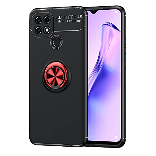 Telefonschutz Schutzhülle Compatible with OPPO A15S Fall, Compatible with OPPO A15 Hülle Weiche TPU Stoßfest Hülle rotierender Metall Magnetring Kickstand Wärmeableitung Anti-Herbstschutzkoffer Telefo von ETGOKJM