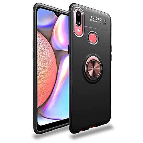 Telefonschutz Schutzhülle Compatible with Samsung Galaxy A10S Hülle Weiche TPU Stoßdichtes Gehäuse 360 ​​Grad rotierender Metall Magnetring Kickstand Wärmeableitung Anti-Fall-Schutzhülle Telefonzubehö von ETGOKJM