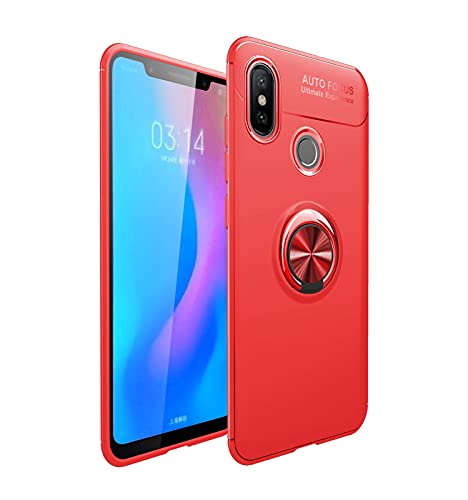 Telefonschutz Schutzhülle Compatible with Xiaomi MI 6x / mi A2 Hülle Weiche TPU Stoßfestes Gehäuse 360 ​​Grad rotierender Metallmagnetring Kickstand Wärmeableitung Anti-Fall Schutzhülle Telefonzubehör von ETGOKJM