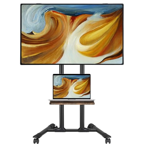 ETHU TV Ständer mit Rollen, Mobiler Fernseherständer mit Feststellrädern für 32-70 Zoll TVs (LCD/LED/Plasma) bis zu 40KG, Höhenverstellbar & Tragbar mit Laptopablage, Max VESA 600x400 mm ETHU TV Ständer mit Rollen, Mobiler Fernseherständer mit Feststellrädern für 32-70 Zoll TVs (LCD/LED/Plasma) bis zu 40KG, Höhenverstellbar & Tragbar mit Laptopablage, Max VESA 600x400 mm von ETHU