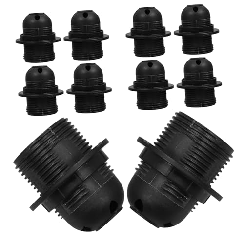 ETHZZLE E27 Lampenfassung Konverter Set Schwarze Fassungen Für Glühbirnen Adapter Decken- Und Schreibtischlampensockel von ETHZZLE