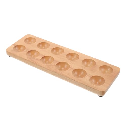 ETHZZLE Eier-Organizer aus Holz mit 12 Löchern und Anti-Bruch-Mechanismus eleganter Eierhalter für die Küche im Kühlschrank von ETHZZLE