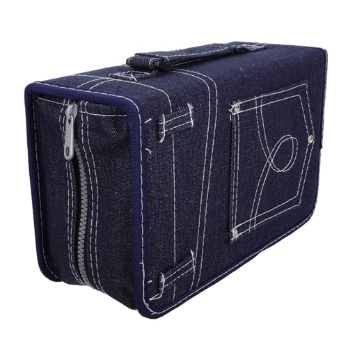 ETHZZLE Stilvolle Denim-DVD-aufbewahrungsbox mit Reißverschluss für 128 Discs Tragbare Stofftasche für CDs und DVDs ETHZZLE Stilvolle Denim-DVD-aufbewahrungsbox mit Reißverschluss für 128 Discs Tragbare Stofftasche für CDs und DVDs von ETHZZLE