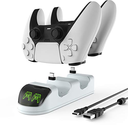 ETPARK PS5 Controller Ladestation,Ladegerät für Playstation 5,PS5 Dual USB Schnellladestation mit LED Anzeigen, Smart Chip Schutz, Sony Playstation 5 Controller Ladestation ETPARK PS5 Controller Ladestation,Ladegerät für Playstation 5,PS5 Dual USB Schnellladestation mit LED Anzeigen, Smart Chip Schutz, Sony Playstation 5 Controller Ladestation von ETPARK