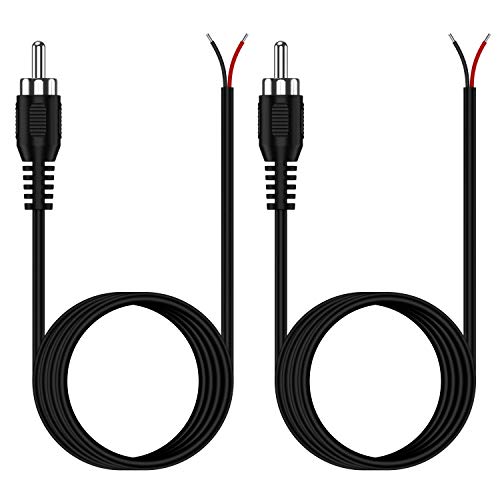 RCA to Bare Wire Cable, (2 Pack 22AWG 2 m) Replacement RCA Male Plug Jack Connector Adapter to Bare Wire Open End Audio Video RCA Cable for Repair von ETRSAIRL