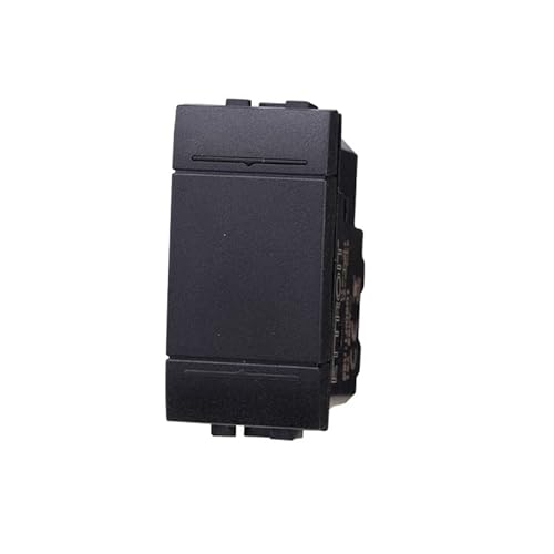 ETTROIT Modul-Steckdosen Schalter, Schalter, TV-TV-Dimmer, kompatibel mit Serie Living, schwarz (einpoliger Schalter) von ETTROIT