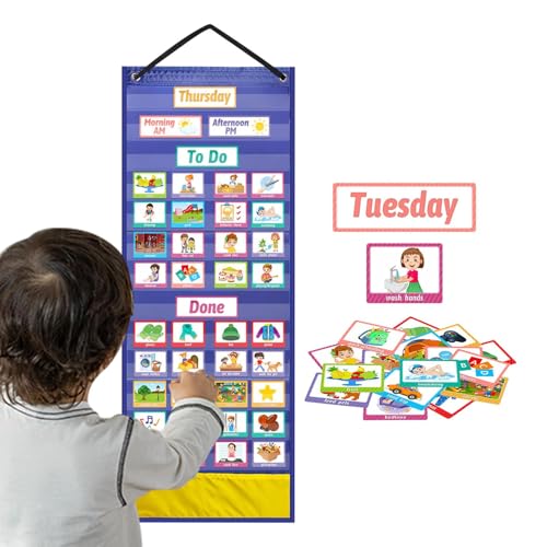 ETUCYNG Visueller Wochenplaner Für Kinder - Planungsbrett Mit 144 Karten - Pädagogischer Flexibler Organizer, Lernmaterial Für Schule, Homeschooling & Inklusion ETUCYNG Visueller Wochenplaner Für Kinder - Planungsbrett Mit 144 Karten - Pädagogischer Flexibler Organizer, Lernmaterial Für Schule, Homeschooling & Inklusion von ETUCYNG