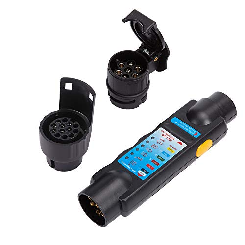 ETUKER Anhänger Prüfgerät 7 Polig, Anhänger Steckdose Stecker Prüfgerät 7 Polig Beleuchtung Diagnose Gerät, Anhänger Diagnose Werkzeug 12V Für RV, Pkw, Wohnwagen, Booten(Anhänger Prüfgerät & Adapter) ETUKER Anhänger Prüfgerät 7 Polig, Anhänger Steckdose Stecker Prüfgerät 7 Polig Beleuchtung Diagnose Gerät, Anhänger Diagnose Werkzeug 12V Für RV, Pkw, Wohnwagen, Booten(Anhänger Prüfgerät & Adapter) von ETUKER