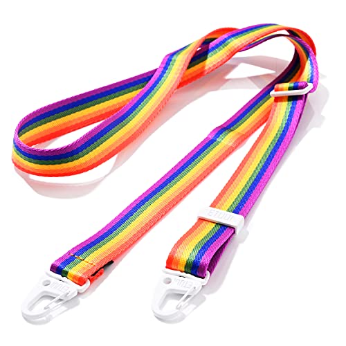ETUUI Chicago Straps White in Rainbow I Handykette mit Karabinern I Universale Kette Halsband zum Umhängen I Handykette Umhängeband kompatibel für alle Smartphones von ETUUI