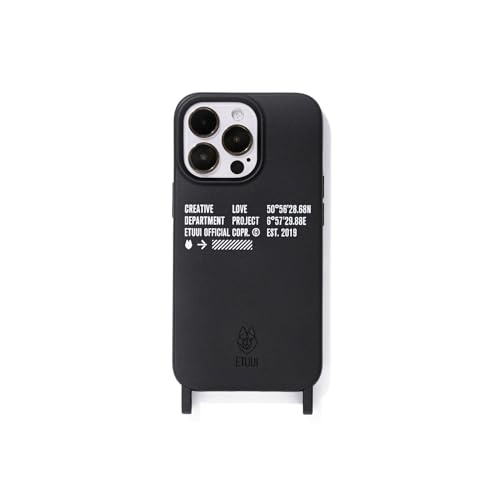 ETUUI Metallic Hook Hülle mit Ösen iPhone 14 Pro Schwarz [kompatibel mit MagSafe] - hochwertige Schutzhülle, Rundumschutz Handyhülle von ETUUI