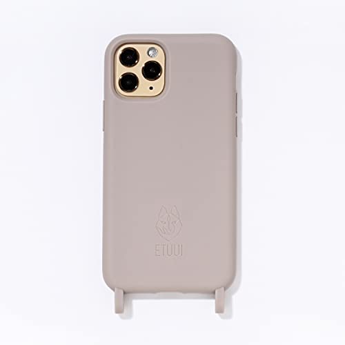 ETUUI Silk Hook Hülle iPhone 14 Plus Taupe - hochwertige Schutzhülle, Rundumschutz Handyhülle von ETUUI