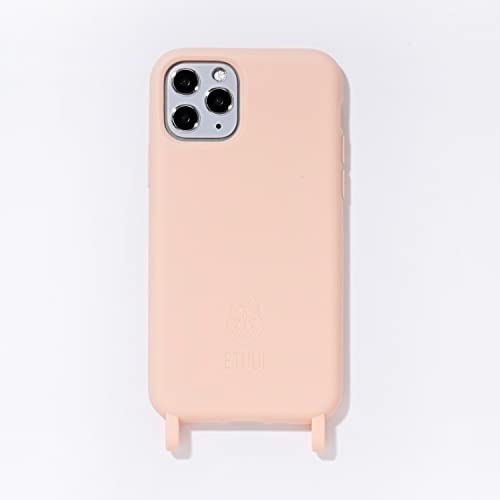 ETUUI Silk Hook Hülle iPhone 14 pro max Peach - hochwertige Schutzhülle, Rundumschutz Handyhülle von ETUUI