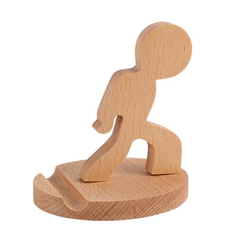 EUBEISAQI Handy-Desktop-Ständer, Hunde-Form, Handy-Halterung aus Holz, elektronische Gerätehalter für Zuhause, Schule, Reisen, Hotel, Terrasse (stark und wohlhabend) von EUBEISAQI