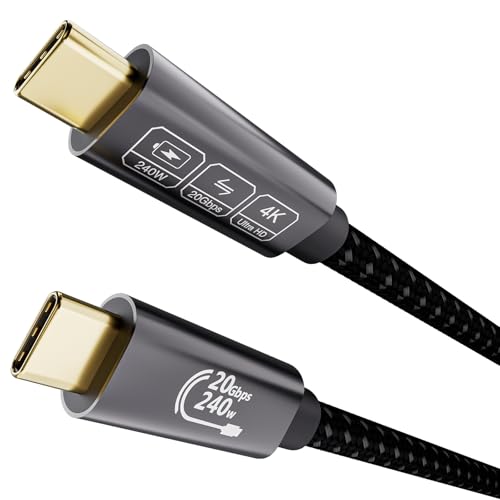 EUDOBEL USB C Kabel 240W 4K@144Hz 5K@60Hz,20Gbps Datenkabel USB C auf USB C Kabel 0,5m,USB C 3.2 Gen2 x 2 Ladekabel für Thunderbolt 4/3,iPhone 16,iPhone 15,MacBook, Switch,USB C Monitor,VR,SSD EUDOBEL USB C Kabel 240W 4K@144Hz 5K@60Hz,20Gbps Datenkabel USB C auf USB C Kabel 0,5m,USB C 3.2 Gen2 x 2 Ladekabel für Thunderbolt 4/3,iPhone 16,iPhone 15,MacBook, Switch,USB C Monitor,VR,SSD von EUDOBEL