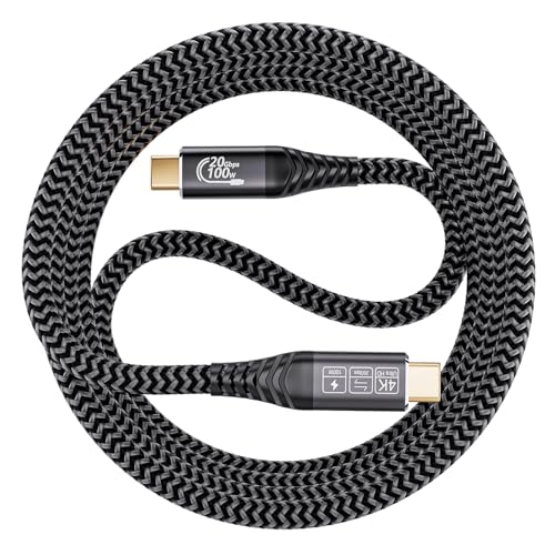 EUDOBEL 20Gbps USB C Kabel 4m, USB C auf USB C Videokabel 4K@144Hz 5K@60Hz, PD 3.0 100W 20V/5A, USBC 3.2 Gen2 Datenkabel für Thunderbolt 4, Thunderbolt 3, iPhone 16/15 MacBook, Switch, VR, SSD EUDOBEL 20Gbps USB C Kabel 4m, USB C auf USB C Videokabel 4K@144Hz 5K@60Hz, PD 3.0 100W 20V/5A, USBC 3.2 Gen2 Datenkabel für Thunderbolt 4, Thunderbolt 3, iPhone 16/15 MacBook, Switch, VR, SSD von EUDOBEL