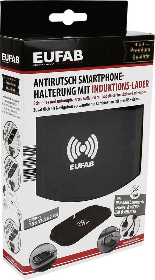 EUFAB EUFAB Anti-Rutsch Smartphone Halterung mit Akku-Ladestation von EUFAB