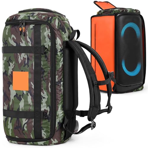 EUGOOCX Lautsprecher-Reisetasche, tragbarer Tragerucksack für JBL PartyBox Stage 320, Outdoor-Lautsprecher-Aufbewahrungstasche, Tragetasche (Camouflage) von EUGOOCX