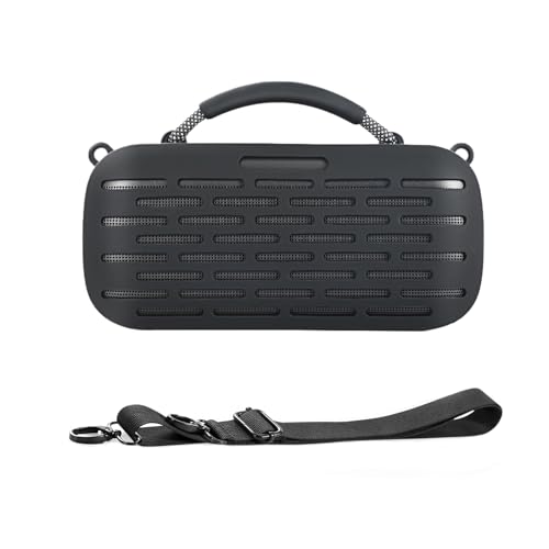 EUGOOCX Silikon-Schutzhülle für Bose SoundLink Max Tragbarer Lautsprecher, Skin Sleeve mit Schultergurt für Outdoor-Lautsprecherzubehör (Schwarz) von EUGOOCX