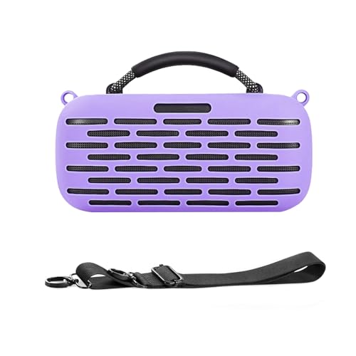 EUGOOCX Silikon-Schutzhülle für Bose SoundLink Max tragbaren Lautsprecher, Skin Sleeve mit Schultergurt für Outdoor-Lautsprecher-Zubehör (lila) von EUGOOCX