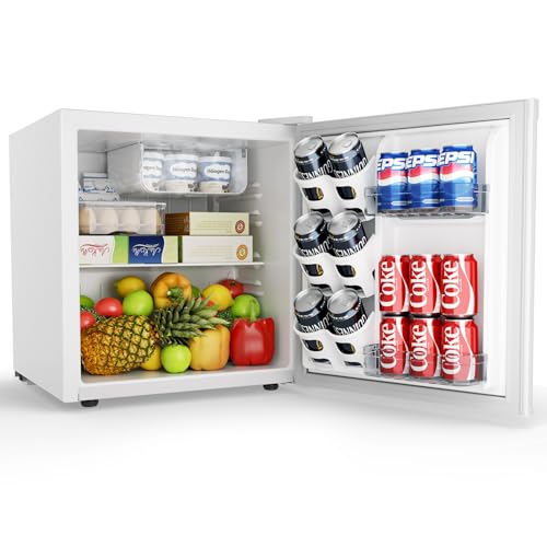 EUHOMY 46L Mini-Kühlschrank mit Umkehrbarer Tür, 7-Stufen Thermostat + Kühlbox, 39dB Ultra-Leise Kühlschrank klein für Schlafzimmer/Büro, Energieeffizient, Kompakt (Weiß) von EUHOMY