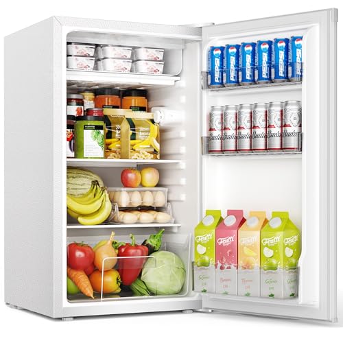 EUHOMY 91L Mini Kühlschrank mit Gefrierfach & Gemüsefach (82L+8L) | 38dB Ultra-Leiser Kühlschrank klein für Schlafzimmer/Büro | 7-Stufen Thermostat, Energieeffizien | 44.5x50x79cm Weiß von EUHOMY