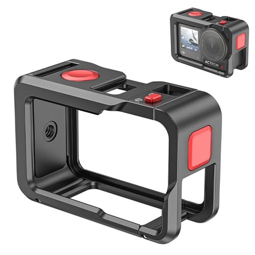 Kamerakäfig für DJI OSMO Action 5 Pro Action 4 Action 3 Kamera Käfig Aluminiumlegierung Gehäuse Metallkäfig Mit 1/4" Gewindelöcher von EUIOOVM