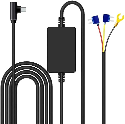 EUKI Dash Cam Hardwire Kit USB-C 12V-24V bis 5V, 3.5 Meter Auto-Ladekabel-Kabel, Typ-C-Anschluss, Parküberwachung mit Unterspannungsschutz von EUKI
