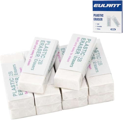 EULANT Weißer Radiergummi 10 Stück, Radierer Kinder, Sanft 2B Eraser für Schulbüros Skizzen Gemälde Bildende Kunst EULANT Weißer Radiergummi 10 Stück, Radierer Kinder, Sanft 2B Eraser für Schulbüros Skizzen Gemälde Bildende Kunst von EULANT