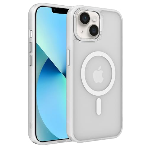 EUMADOVE Magnetische iPhone-Hülle, kompatibel mit Magsafe, militärischer Schutz, dünn, durchscheinend, matt, stoßfest, kratzfest, Anti-Fingerabdruck-Handyhülle, Frosted White, iPhone 13mini EUMADOVE Magnetische iPhone-Hülle, kompatibel mit Magsafe, militärischer Schutz, dünn, durchscheinend, matt, stoßfest, kratzfest, Anti-Fingerabdruck-Handyhülle, Frosted White, iPhone 13mini von EUMADOVE