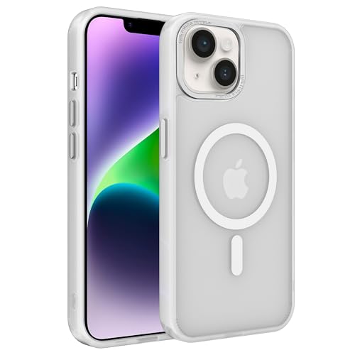 EUMADOVE Magnetische iPhone-Hülle, kompatibel mit Magsafe, militärischer Schutz, dünn, durchscheinend, matt, stoßfest, kratzfest, Anti-Fingerabdruck-Handyhülle, Frosted White, iPhone 14/13 EUMADOVE Magnetische iPhone-Hülle, kompatibel mit Magsafe, militärischer Schutz, dünn, durchscheinend, matt, stoßfest, kratzfest, Anti-Fingerabdruck-Handyhülle, Frosted White, iPhone 14/13 von EUMADOVE