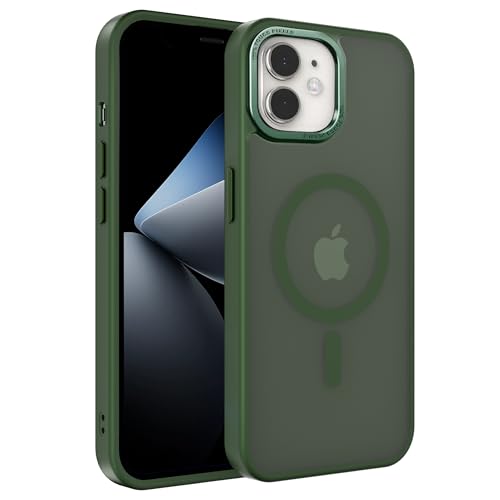 EUMADOVE Magnetische iPhone-Hülle, kompatibel mit Magsafe, militärischer Schutz, dünn, durchscheinend, matt, stoßfest, kratzfest, Anti-Fingerabdruck-Handyhülle, Schwarzgrün, iPhone 11 EUMADOVE Magnetische iPhone-Hülle, kompatibel mit Magsafe, militärischer Schutz, dünn, durchscheinend, matt, stoßfest, kratzfest, Anti-Fingerabdruck-Handyhülle, Schwarzgrün, iPhone 11 von EUMADOVE