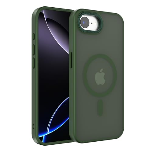 EUMADOVE Magnetische iPhone-Hülle, kompatibel mit Magsafe, militärischer Schutz, dünn, durchscheinend, matt, stoßfest, mit kratzfester, Anti-Fingerabdruck-Handyhülle, Schwarzgrün, iPhone 14/13 EUMADOVE Magnetische iPhone-Hülle, kompatibel mit Magsafe, militärischer Schutz, dünn, durchscheinend, matt, stoßfest, mit kratzfester, Anti-Fingerabdruck-Handyhülle, Schwarzgrün, iPhone 14/13 von EUMADOVE