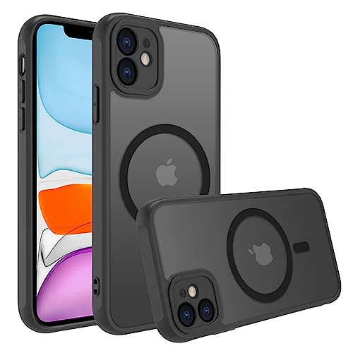 EUMADOVE für iPhone se Hülle Stoßfest Militärstandard FallSchutz Handyhülle, Mattierte Durchscheinende Rückseite Schutzhülle, Anti-Fingerabdruck (Schwarz, iPhone 11) von EUMADOVE
