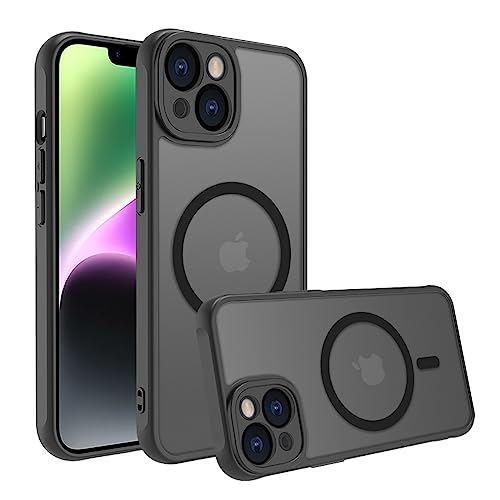 EUMADOVE für iPhone se Hülle Stoßfest Militärstandard FallSchutz Handyhülle, Mattierte Durchscheinende Rückseite Schutzhülle, Anti-Fingerabdruck (Schwarz, iPhone 14) von EUMADOVE