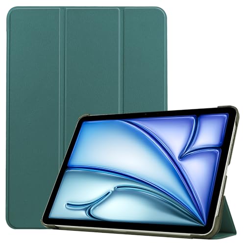 Hybrid-Schutzhülle für iPad Air 27,9 cm (11 Zoll) M3 (2025)/M2 (2024), iPad Air 5. (2022)/4. (2020) 10,9, stoßfeste Stand-Schutzhülle, iPad-Hülle, mit weicher TPU-Rückseite (schwarzgrün, iPad Air 11/4 von EUMADOVE