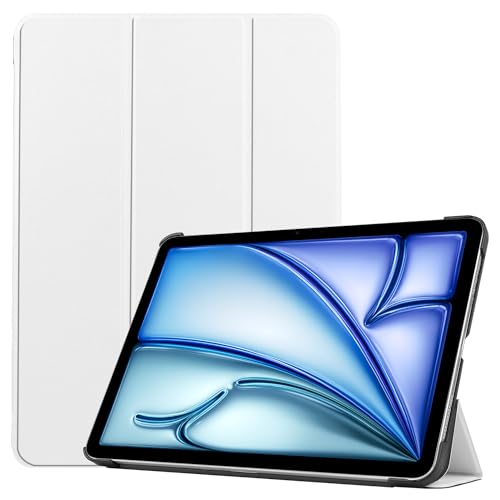 Hybrid-Schutzhülle für iPad Air 27,9 cm (11 Zoll) M3 (2025)/M2 (2024), iPad Air 5. (2022)/4. (2020) 10,9, stoßfeste Stand-Schutzhülle, iPad-Hülle, mit weicher TPU-Rückseite (weiß, iPad Air 11/4./5 von EUMADOVE