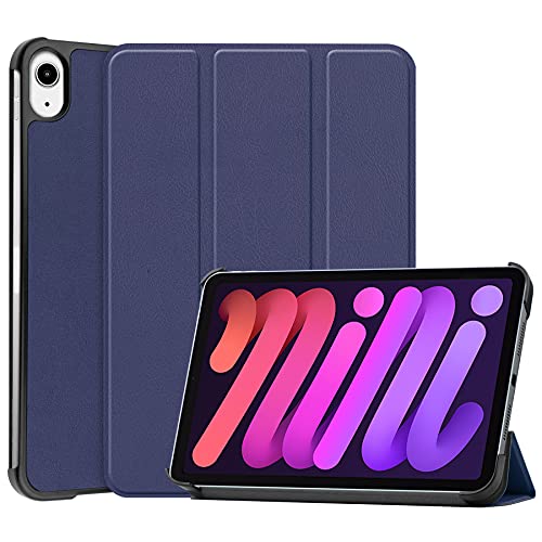 Hybrid-Schutzhülle für iPad Mini 7 (A17 Pro) 2024/Mini 6 2021 8,3 Zoll, stoßfeste Stand-Schutzhülle, iPad Mini 7. / 6. Generation, mit weicher TPU-Rückseite, Dunkelblau, iPad mini7 2024/mini6 2021) von EUMADOVE