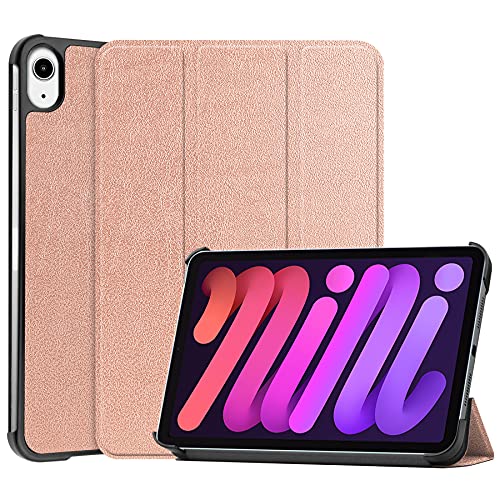 Hybrid-Schutzhülle für iPad Mini 7 (A17 Pro) 2024/Mini 6 2021 8,3 Zoll, stoßfeste Stand-Schutzhülle, iPad Mini 7. / 6. Generation, mit weicher TPU-Rückseite, Roségold, iPad mini7 2024/mini6 2021) von EUMADOVE