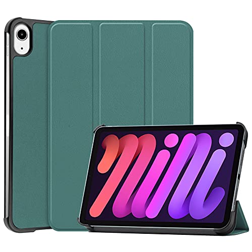 Hybrid-Schutzhülle für iPad Mini 7 (A17 Pro) 2024/Mini 6 2021 8,3 Zoll, stoßfeste Stand-Schutzhülle, iPad Mini 7. / 6. Generation, mit weicher TPU-Rückseite (schwarzgrün, iPad mini7 2024/mini6 2021) von EUMADOVE