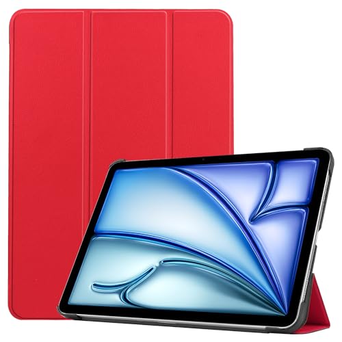 Hybrid Slim Case für iPad, Stoßfeste Ständer Schutzhülle mit weicher TPU Rückseite (Rot, iPad (A16) 11. 2025/10. 10.9 2022) von EUMADOVE