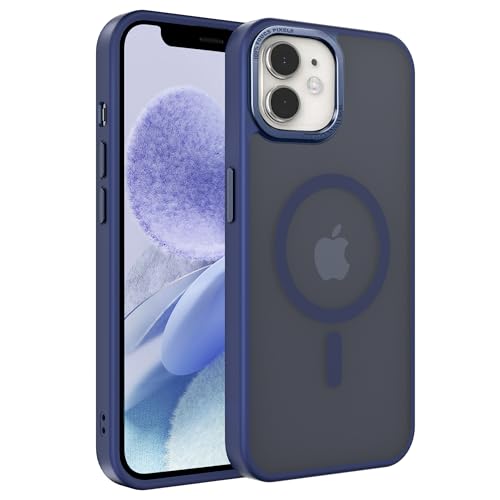 Magnetische Schutzhülle für iPhone 12/12 Pro, kompatibel mit Magsafe, militärischer Schutz, dünn, durchscheinend, matt, stoßfest, kratzfest, Anti-Fingerabdruck-Handyhülle, Dunkelblau, iPhone 12/12Pro Magnetische Schutzhülle für iPhone 12/12 Pro, kompatibel mit Magsafe, militärischer Schutz, dünn, durchscheinend, matt, stoßfest, kratzfest, Anti-Fingerabdruck-Handyhülle, Dunkelblau, iPhone 12/12Pro von EUMADOVE