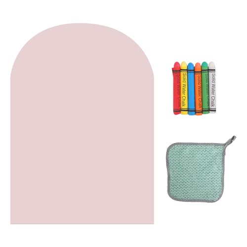 Magnetwand Kinder, Magnettafel Kinder Selbstklebend in Bogenform 80×100 CM, Magnetwand Selbstklebend mit 6 Wasserlösliche Kreide und 1 Reinigungstuch (Rosa) von EUNEWR