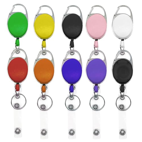 EUPSIIU 10 Stücke Ausweisjojo, Einziehbarer Ausweishalter, Schlüsselanhänger Ausziehbar, ID Card Badge Clips, Kartenhalter mit Schlüsselring, Badge Reel Karabiner, für ID, Schlüsselkarten EUPSIIU 10 Stücke Ausweisjojo, Einziehbarer Ausweishalter, Schlüsselanhänger Ausziehbar, ID Card Badge Clips, Kartenhalter mit Schlüsselring, Badge Reel Karabiner, für ID, Schlüsselkarten von EUPSIIU